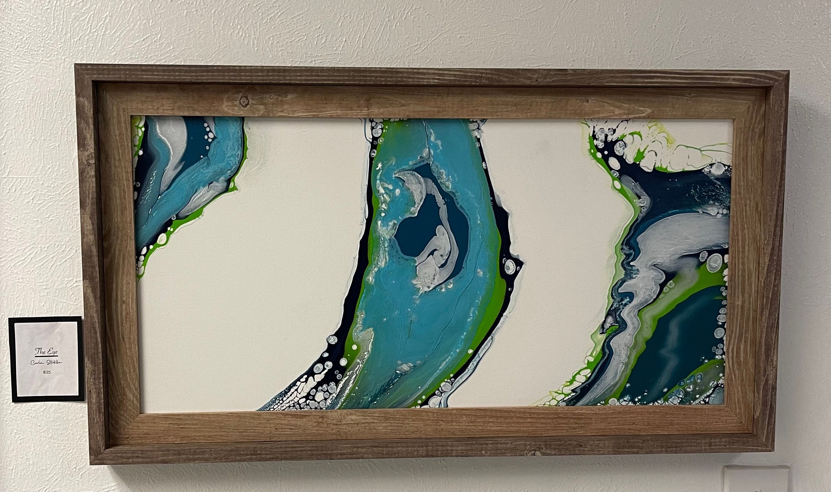 12x24 with wood frame 
$125